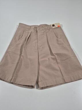 VTG J.J. Cochran Shorts Mens 30 Beige Chino 7" Inseam Cotton Pleated Canvas